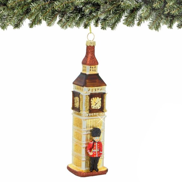 🎄Kurt Adler Big Ben Clock Tower with a Guard Soldier Glass Ornament 6" Decor - Picture 5 of 9
